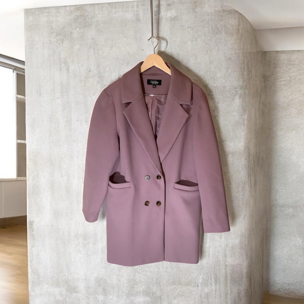 CoffeeShop Mauve Double-Breasted Peacoat - Women's XL - Like New - Picture 3 of 11